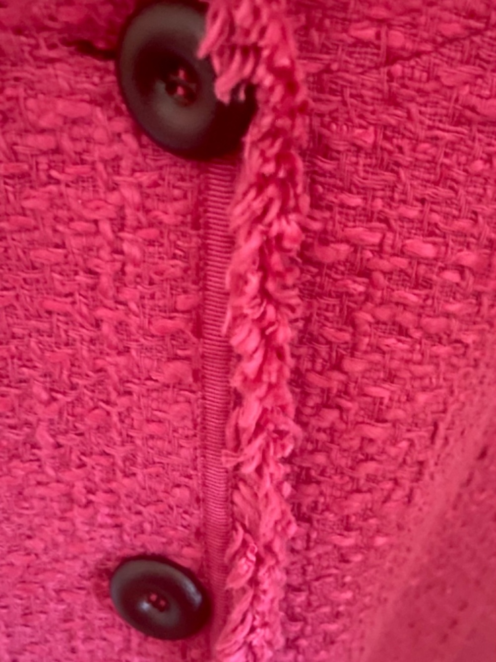 Sigrid Olsen Pink Blazer. Jacket with Fringed Lapel, Sleeves, and Hem. S 10-12 - Picture 7 of 11
